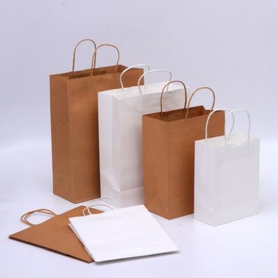 Ambientalmente os sacos de papel de kraft do gravure de Brown com logotipo imprimiram 28* 22cm