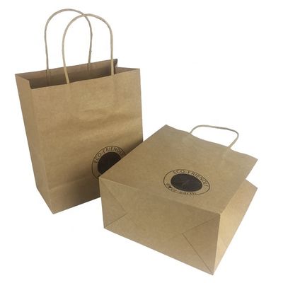 O GV Flexo imprimiu sacos de compras levando de Brown Kraft com punhos