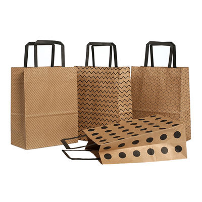 O costume ISO9001 imprimiu os sacos de compras levando de papel 120g 140g Brown branco