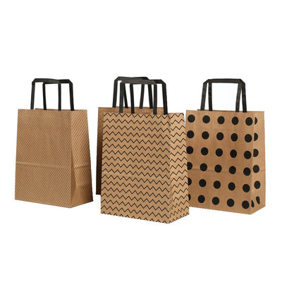 Sacos de compras levando à prova de graxa 80g 100g do papel de embalagem com punhos horizontalmente