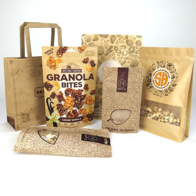 O café claro  Bean Packaging Bag Recyclable Digital da janela de Kraft imprimiu