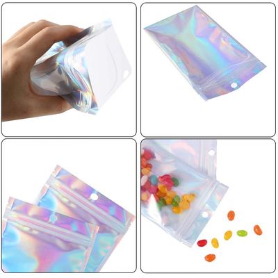A folha de alumínio do malote  holográfico brilhante do saco do empacotamento de alimento de Mylar metalizou