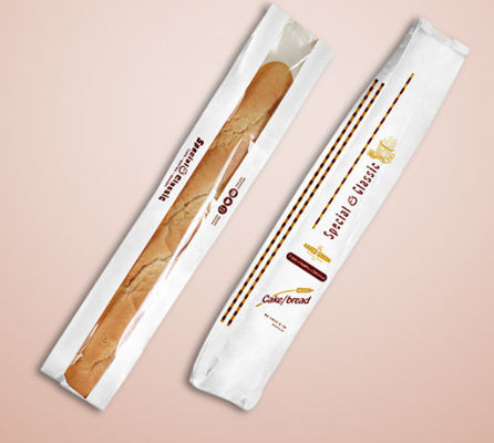 saco do empacotamento de pão do Baguette do papel de embalagem de 580*100*40mm com janela média