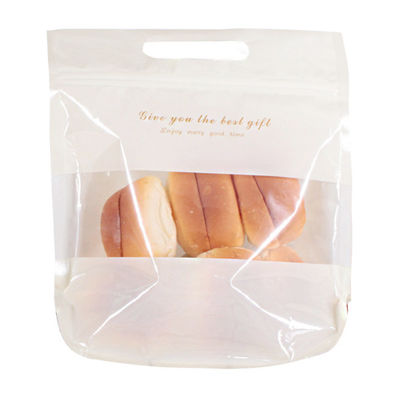 Padrão feito sob encomenda do OEM do saco do empacotamento de pão de Logo Printing Stand Up Plastic com punho