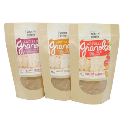 O GV imprimiu o malote de papel composto dos sacos Resealable de Kraft com janela