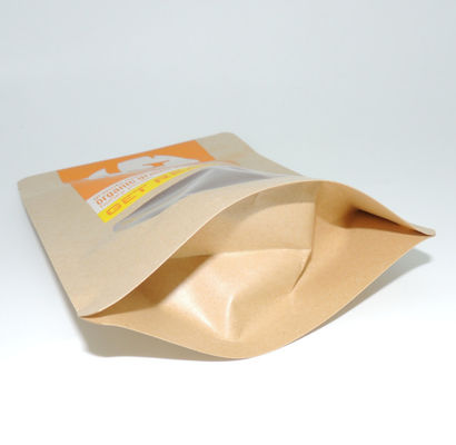 Malotes de papel feitos sob encomenda do alimento de Logo Granola kraft 160*245mm com zíper superior