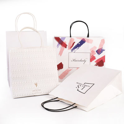 O presente do papel de Kraft Carry Bags Drawstring Custom Printed ensaca 150g