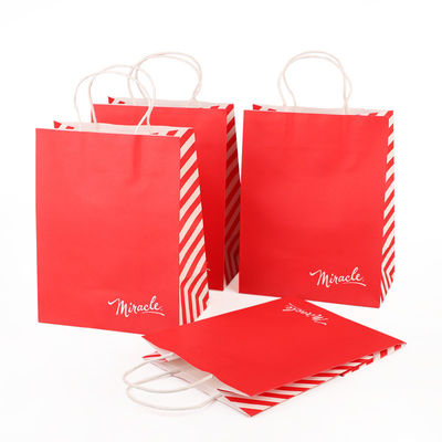 O presente do papel de Kraft Carry Bags Drawstring Custom Printed ensaca 150g