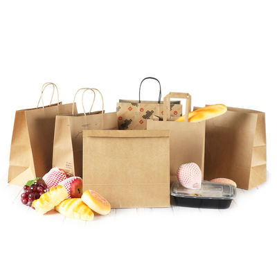 O GV Flexo imprimiu sacos de compras levando de Brown Kraft com punhos
