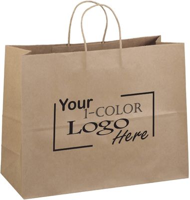 O FSC torceu os sacos de papel brancos de Brown 30-160gsm dos sacos de papel do punho impressos com logotipo