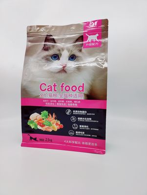Matte Finishing Animal Feed Packaging ensaca 2.5-8 Mil Thick Cat Food Packaging