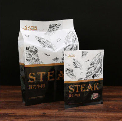 Os sacos Gusseted do alimento da soldadura térmica laminaram o malote congelado bife do empacotamento de alimento da carne