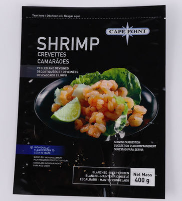 Saco de nylon impresso do empacotamento de alimento do vácuo do ISO 22000 para a carne e o marisco congelados