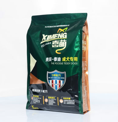 Capacidade plástica dos sacos 5kg 10kg do empacotamento de alimentos para animais de estimação do deleite do cão com o fechamento do fecho de correr do slider