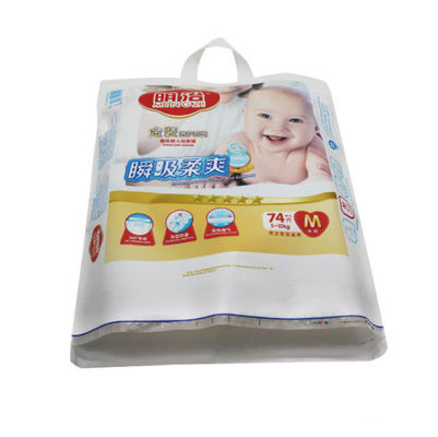 Empacotamento do saco do reforço do PE de Tote Double do tecido do bebê descartável com o feito sob encomenda impresso