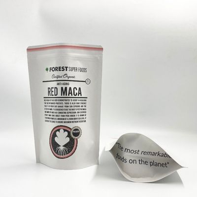 Sacos laminados de alumínio brancos Resealable de Kraft biodegradáveis