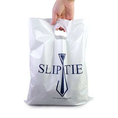O saco de empacotamento do punho plástico cortou o saco de compras do saco com próprio logotipo