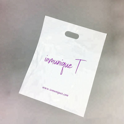 O saco de empacotamento do punho plástico cortou o saco de compras do saco com próprio logotipo