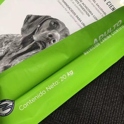 Grande Gravure do peso que imprime sacos do empacotamento de alimento para cães 20kg com o zíper do botão da corrediça