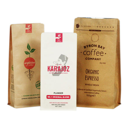 O café claro  Bean Packaging Bag Recyclable Digital da janela de Kraft imprimiu