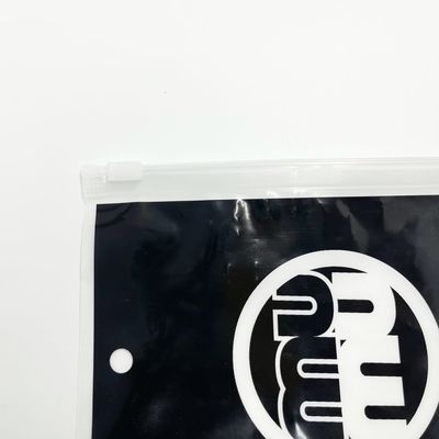 Saco preto do empacotamento plástico das luvas do PE do polietileno com tração Tab Zipper